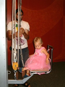 Riding the chairs at the Clay Center